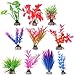 Cosmos 10 PCS Color Aquarium Fish Tank Decorative Plastic Plants, Artificial Water Plants, Random Colors