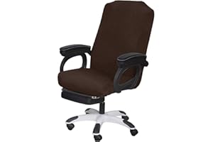 SARAFLORA Office Chair Cover- Large, Brown- Removable Computer Chair Cover for Office Chair with Zipper for Universal Rotating Chair Desk Chair Cover High Back Chair Seat Washable Protector for Pets