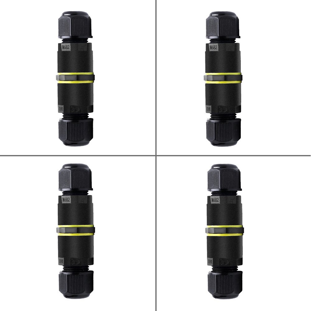 Aroc IP68 étanche Boîte de jonction extérieur électrique connecteur de câble externe Sleeve Coupler 3 broches 9 A 450 V (lot de 2)