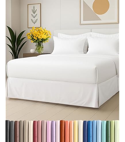 Amazon.com: Nautica - Queen Size Bed Skirt, 100% Soft Cotton Twill