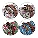 Bundle Monster 4pc Mixed Floral Design Roll Up Wrap Style Charm Tie Brush and Pencil Cases