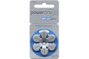 HEARING AID SUPPLY SHOP Power One Cochlear Implant 675 Batteries! 5, 60-Packs, Total 300 Batteries