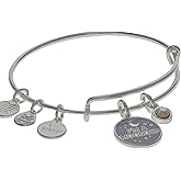 Alex and Ani Connections Expandable Bangle for Women, I’m a Moonchild Duo Charm, Shiny Finish, 2 to 3.5 in