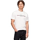 Tommy Hilfiger Mens Short Sleeve Cotton Graphic with Stripe Logo, Also Available in Big & Tall