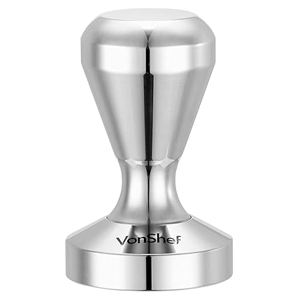 VonShef 51mm / 2 Inch Base Premium Barista Coffee Tamper, Stainless Steel