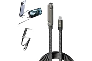2-in-1 240W Invisible Stand Charging Cable, 1.5m Invisible Holder Charger Cable with Stand, Fast Charging Cord&Multi-Angle Ph