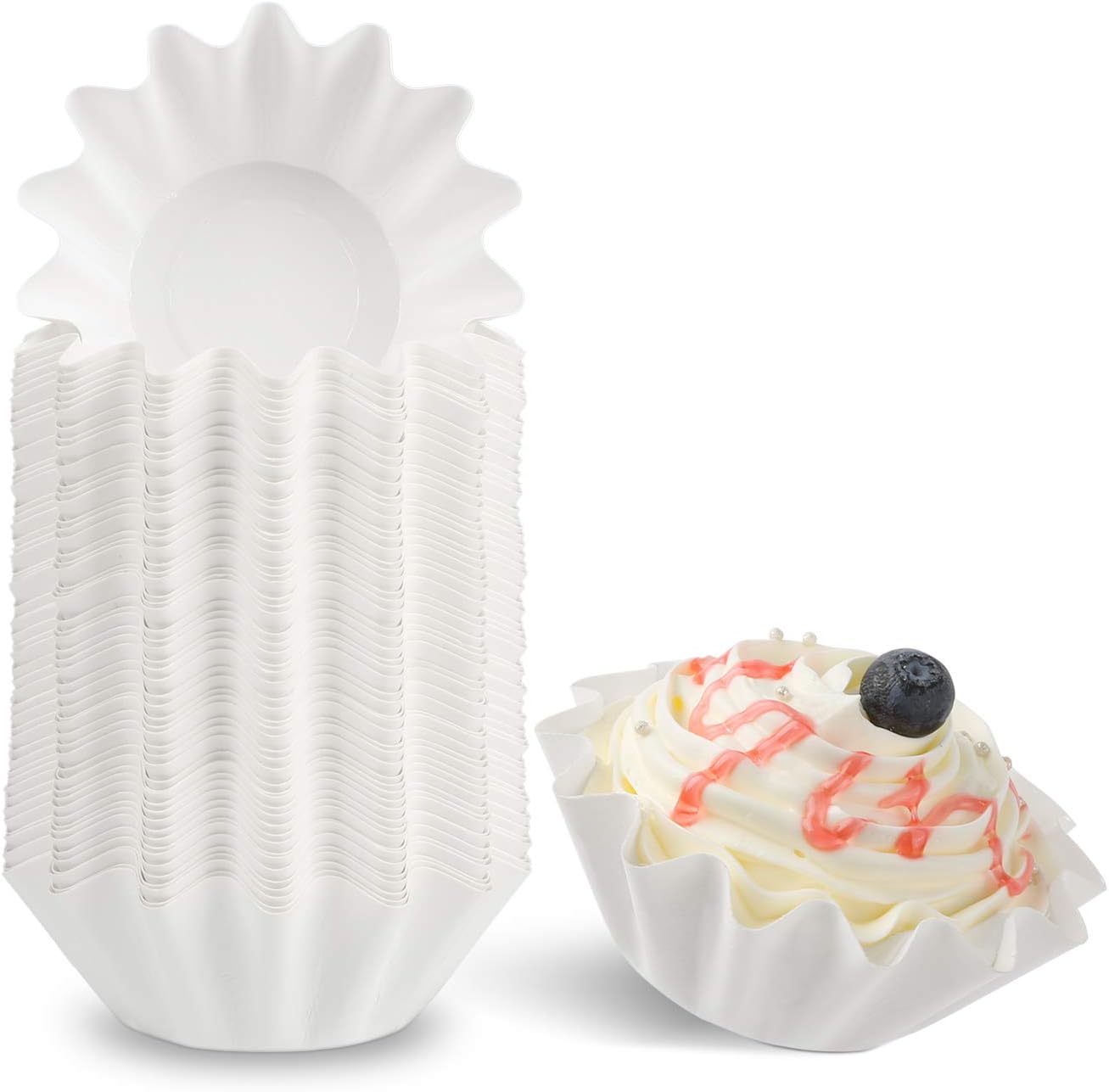 Wave White Cupcake Liners Gifbera Standard Cupcake