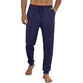 Ekouaer Men's Pajama Pants Ultra Lightweight Pjs Bottoms Soft Sleep Jogger Pants with Pocket Drawstring