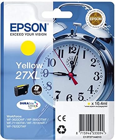 Epson Original T2714 Tinte, Wecker, wisch- und wasserfeste XL (Singlepack) gelb