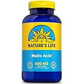 Nature's Life Malic Acid 800 mg | Chelating Agent May Help Support Energy &amp; Muscle Comfort | No Gluten, Non-GMO | 250 Count