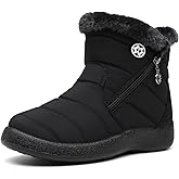 Hsyooes Womens Warm Fur Lined Winter Snow Boots Waterproof Ankle Boots Outdoor Booties Comfortable Shoes for Women