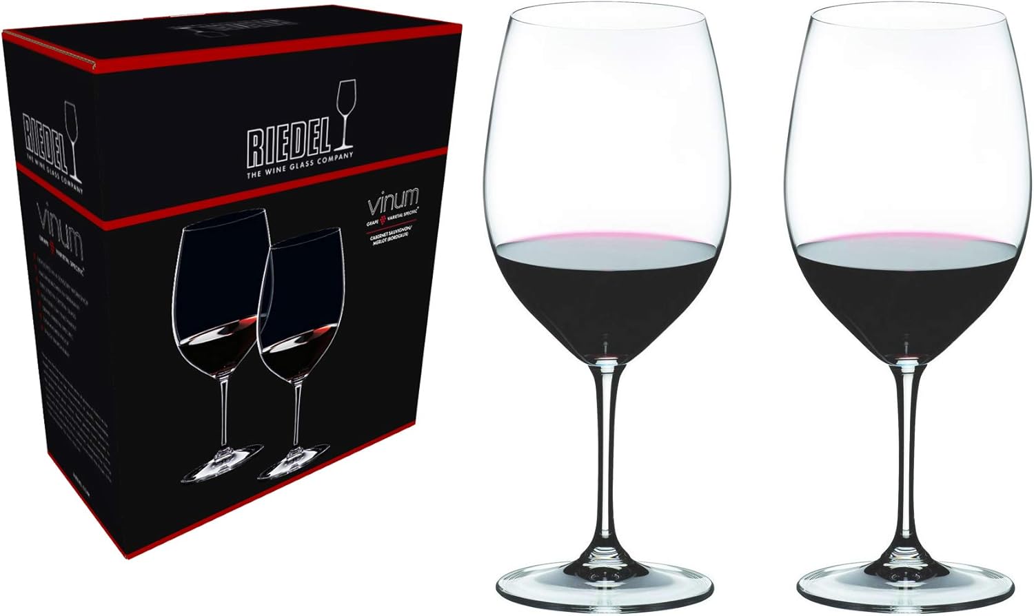 Amazon Co Jp 正規品 Riedel リーデル 赤ワイン グラス ペアセット ヴィノム カベルネ ソーヴィニヨン メルロ ボルドー 610ml 6416 0 ホーム キッチン