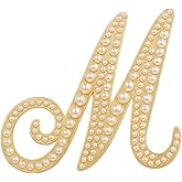 Initial Letter Brooch Pin Pearl Alphabet Lapel Badge Broaches Gift for Women Men Accessories