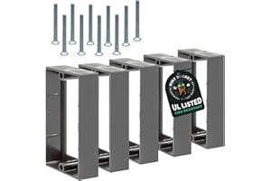 Mint Bucket Brands 3/4" Single Gang Receptacle Outlet Box Extenders UL Listed, Screws (6-32 x 1.25), Electrical Outlet Extender for Electrical Box & Electrical Outlet Switches, Black/Gray (Pack of 5)