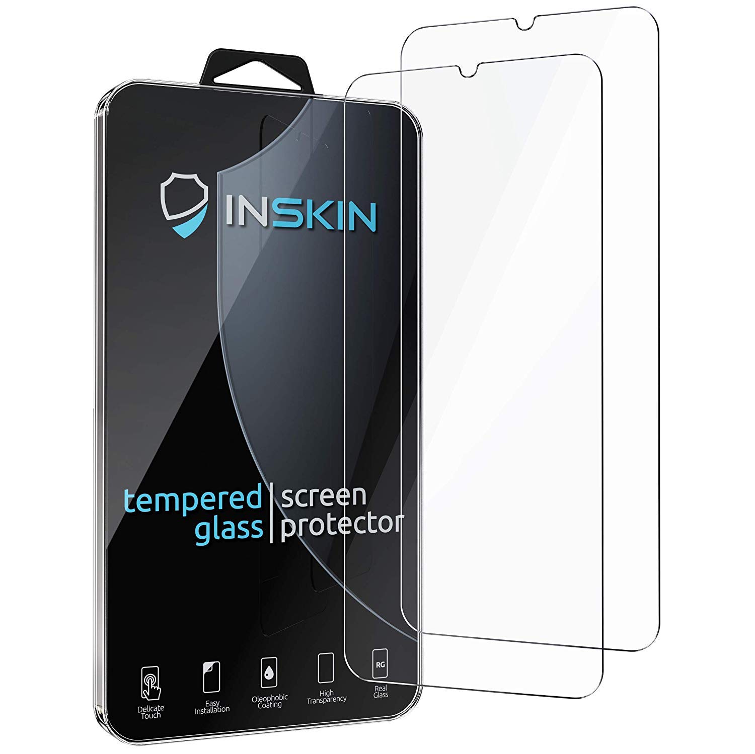 Inskin Case-Friendly Tempered Glass Screen Protector, compatible with Samsung Galaxy A70 6.7 inch [2019]. 2-Pack.