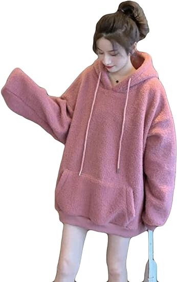 Amazon ボアパーカー レディース 長袖 フードパーカー ゆったり プルオーバー アウター ムートン 着痩せ 冬 防寒 モコモコ スウェット 英字付き トレーナー 韓国風 通学 通勤 トレーナー パーカー 通販