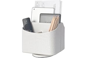 UnionBasic 360 Degrees Rotatable Remote Control/Controller Organizer, Spinning TV Guide/Mail/Media Desktop Organizer Caddy Holder (Crocodile White)