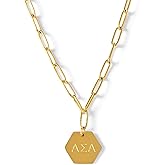 Sorority Shop Alpha Sigma Alpha Paperclip Necklace - ASA 18K Gold Plated Sorority Gifts Necklace, Long-Lasting ASA Gifts for Women
