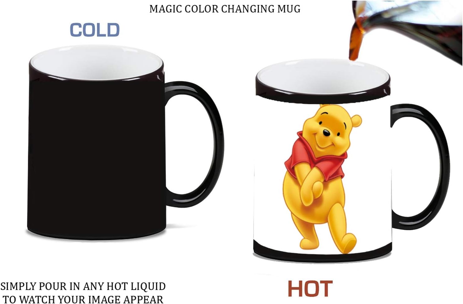 Pooh The Cute Bear Magic Color Morphing Ceramic Coffee Mug Tea Cup by Smarter Designs