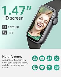Fitness Tracker, Smart Watch with 1.47" TFT Touch