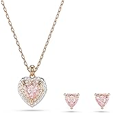 Swarovski One set, Heart cut, Pav&eacute;, Heart, Pink, Mixed metal finish