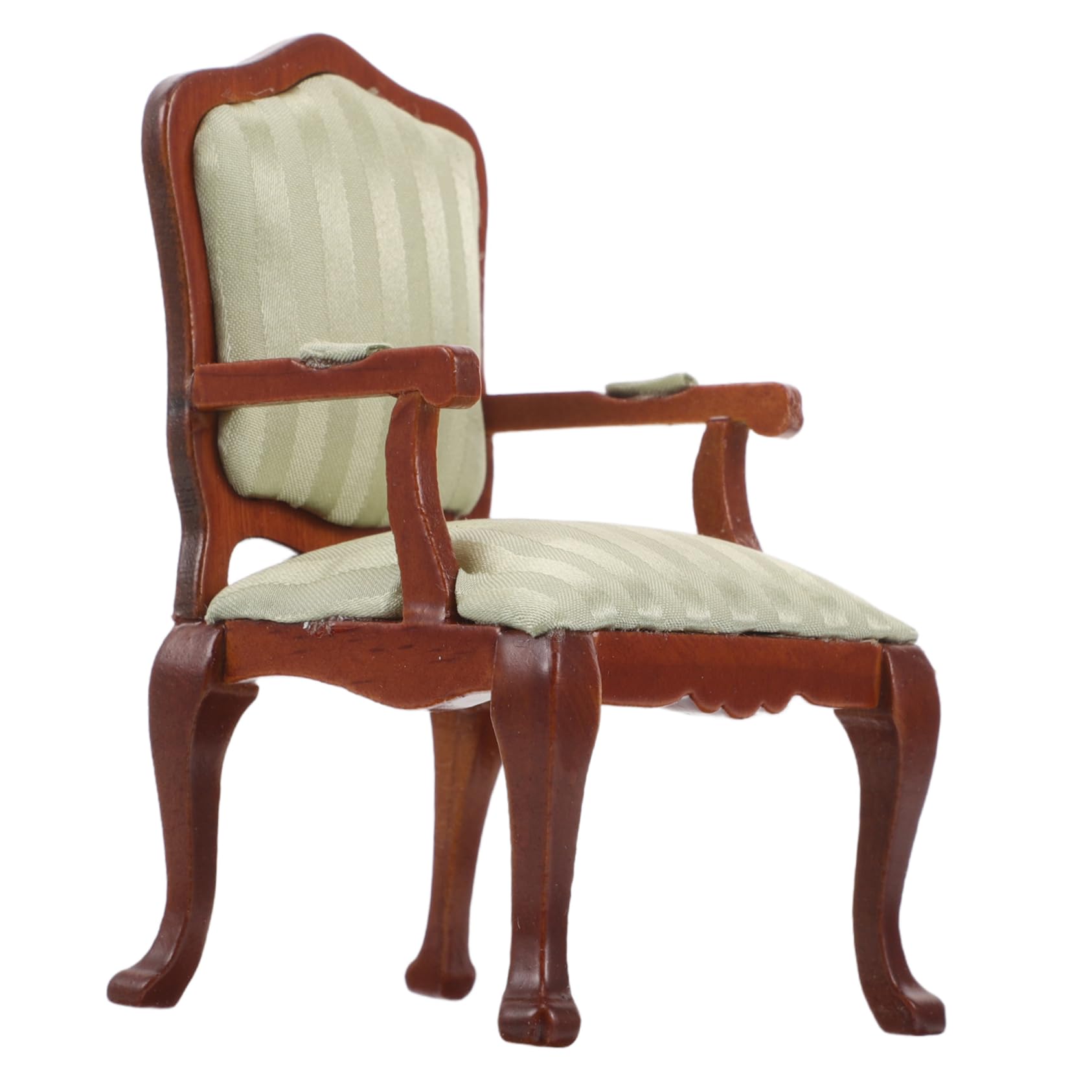 Toyvian Miniature Dollhouse Sofa Chair 1 12 Scale Striped Single Armchair for Dollhouse Furniture and Accessories Living Room Scenes