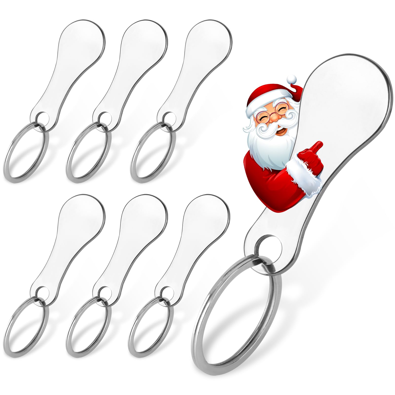 Payivsve 7 pcs Shopping Trolley Token Stainless Steel Removable Key Release Tool