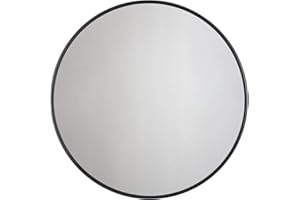 HABITAT DÉCOR Habitat Decor Adelina Circular Black Metal and Glass Wall Mount Modern Mirror