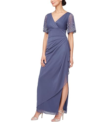 Alex Evenings Women's Long Column Dress with Sweetheart Neck ( Petite and Regular) : Clothing, Shoes & Jewelry