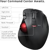 ELECOM EX-G Trackball Mouse 2.4GHz Wireless Ergonomic 6 Buttons DPI 750/1500 view 7