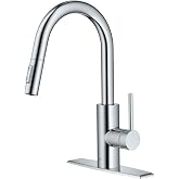KRAUS Chrome 15 in Single Handle Pull Down Kitchen Faucet KPF-2620CH | QuickDock top mount installation, 360-degree swivel, ceramic cartridge, QuickConnect hose, QuickWeight counterweight