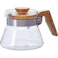 Hario VCWN-40-OV Coffee Server Wood-400ml, 400 ml, Olive Wood
