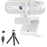 TOALLIN 2K Webcam for Streaming, 5 Million Pixels, Built-in Mic, FOV 90° Webcam with Tripod and Privacy Cover, USB Computer Camera for Laptop, Live-Streaming, Gaming, Video Calls