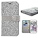 Iphone 7 Plus Wallet Case, 3D Bling Jelly Rhinestone PU Leather Flip Protective Cover Case with Magnetic Button Card Slot Function for Apple Iphone 7 Plus 5.5 Inch (Silver)
