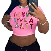 Weetiotio Y2K Baby Tees Graphic Crop Tops for Women Cropped Tshirt Summer Aesthetic Fairy Grunge Tops Clothes for Teen Girls