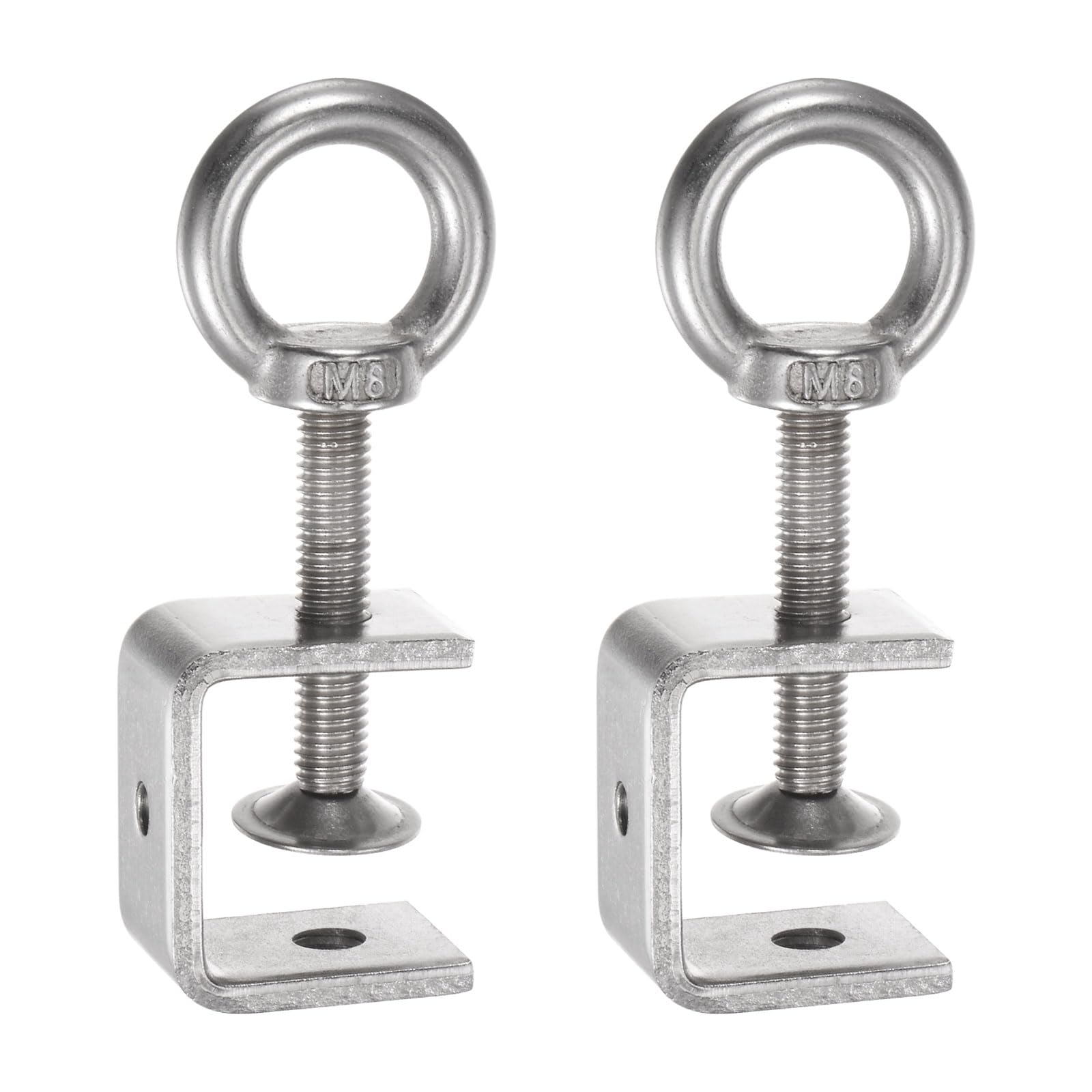 uxcell 2Pcs Stainless Steel C Clamp 30mm Wide Jaw Opening Wood Clamps for Woodworking Welding Building Household Mounting