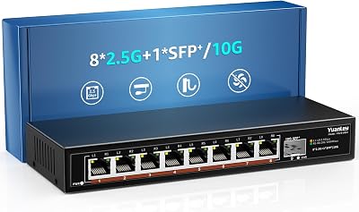 YuanLey 8 Port 2.5Gbe Unmanaged Ethernet Switch 10G SFP Metal Fanless