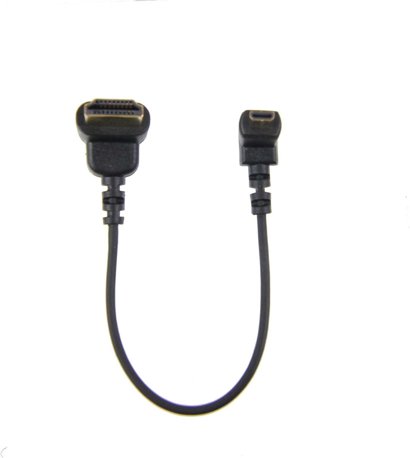 CMR UltraFlex 6.5 Inch Right Angle Micro HDMI Male To HDMI Standard Right Angle Male Cable. Ultra Flexible Slim Right Angle 90 Degree.