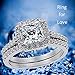 MABELLA Women’s 1.8 Ct Princess Cut 925 Sterling Silver Cubic Zirconia Wedding Engagement Ring Set Bridal Ring Band