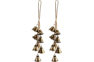 AUSICFEN 2 Pack Witch Bells Protection for Door Knob Outdoor Bells Hanging Wind Chimes Witchy Things Clear Negative Energy Witch Bells Set Wiccan Bell Witchy Gifts(Classic)