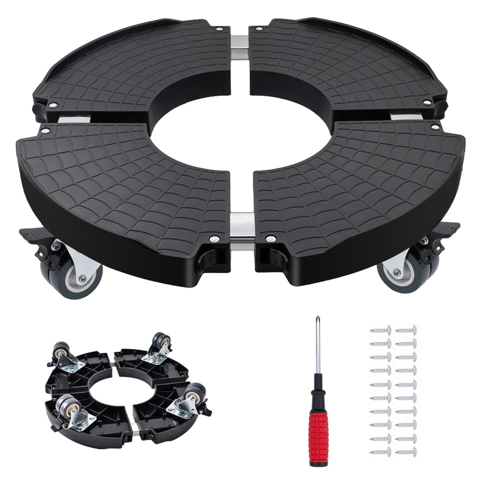 Eidoct Plant Caddy with Wheels, Adjustable 38.5-52 cm Rolling Plant Stand with Lockable Caster 200KG Capacity, Rolling Plant Dolly/Roller for Indoor Outdoor Large Planter, Garden Flower Pot