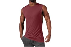 Men's Big and Tall Tank Tops Cotton Sleeveless Muscle Workout Gym Shirts Summer Moisture Wicking Running Tank Tops