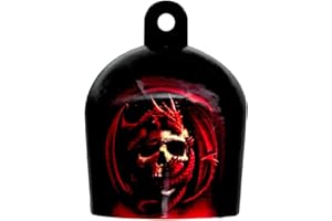 JUNERAIN Cowbell Horn Cover,Harley Custom Skull Cowbell Horn Cover,Terrible Motorcycle Cowbell Horn Cover Decoration,Motorcycle Accessories,Harley Custom Made Biker Gifts. (Color : Red dragon skull)