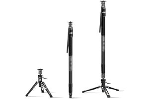SIRUI SVM-165P Rapid Monopod with Pedal, 65" Carbon Fiber Camera Monopod with Feet, One-Step Height Adjustment with Twist Lock, Max Load 22lbs/ 10kg