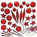 Festive 110 Piece Assorted Christmas Ornament, Red