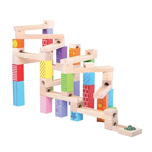 Bigjigs Toys Wooden Marble Run Construction Building Set Amazon.co.uk