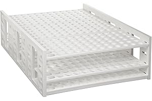 Heathrow Scientific HS24323E 120-Place Mega Rack for 10 mL (13 to 16 mm) Tubes, White