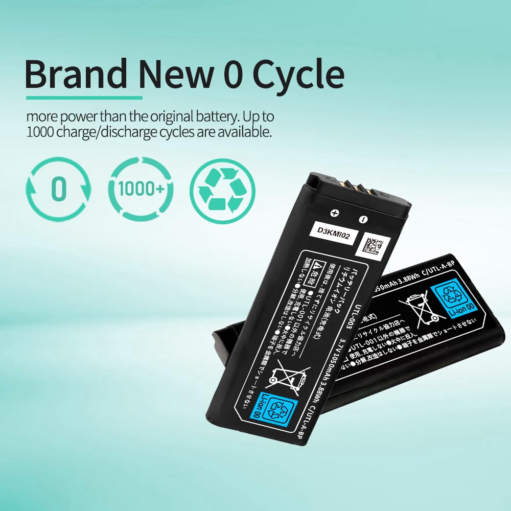 DSi XL Battery, UTL-003 Replacement Battery for Nintendo D Si XL DS X L UTL-003 DSi LL UTL-001 C UTL-A-BP(𝐍𝐞𝐰 𝐔𝐩𝐠𝐫𝐚𝐝𝐞) Game Player B attery (Not for Nintendo D Si NDSi DS Lite)