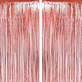 Rose Gold Foil Fringe Curtains Tinsel Foil Fringe Curtains Photo Backdrop Birthday Wedding Party Decor Happy New Year Photo Booth Props Backdrops Decorations