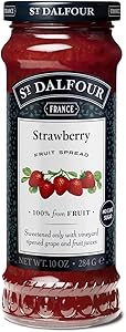 St. Dalfour Strawberry Fruit Spread - 10oz - 100% from Fruit, No Artificial Ingredients, Non-GMO, No Cane Sugars, All Natural